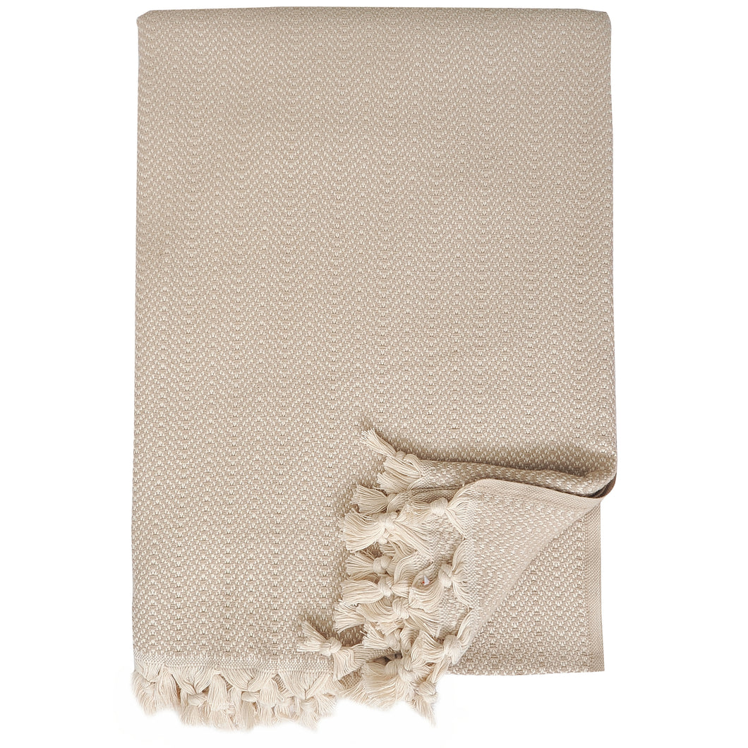 Tagesdecke Beige 100% Baumwolle 180 x 240cm